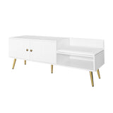 Modern Shoe Storage Bench with Hidden Storage and Upholstered Cushions for Bedside, Living Room and Entryway (White) - V.I.P Digital Presence