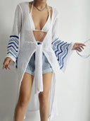 Solid color sexy knitted beach bikini swimsuit cover up sun protection suit - V.I.P Digital Presence