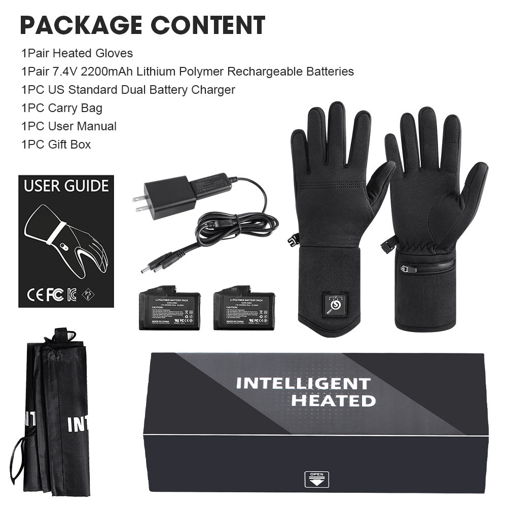 Winter Skiing Heated Gloves Outdoor Sports Touch Motorcycle Men Women Warm Windproof Hunting Black Mittens Bicycles - V.I.P Digital Presence