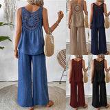 Fashionable Solid Color Back Hollow Lace Set - V.I.P Digital Presence
