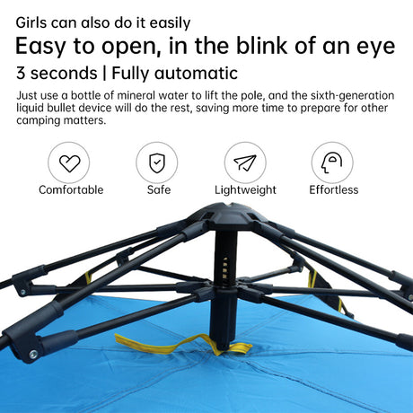 Quick-Deploy Green/White Outdoor Tent, Comfortably Accommodating 3-4 People on Camping Trips - V.I.P Digital Presence