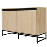 Engraved 4-door side panel with LED, self-service cabinet storage cabinet, modern coffee bar cabinet with adjustable shelves - V.I.P Digital Presence