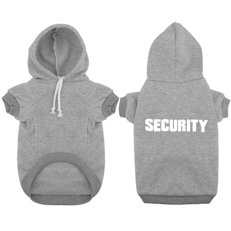 New pet hoodie, outerwear, Security printed hoodie, dog clothing for autumn and winter - V.I.P Digital Presence