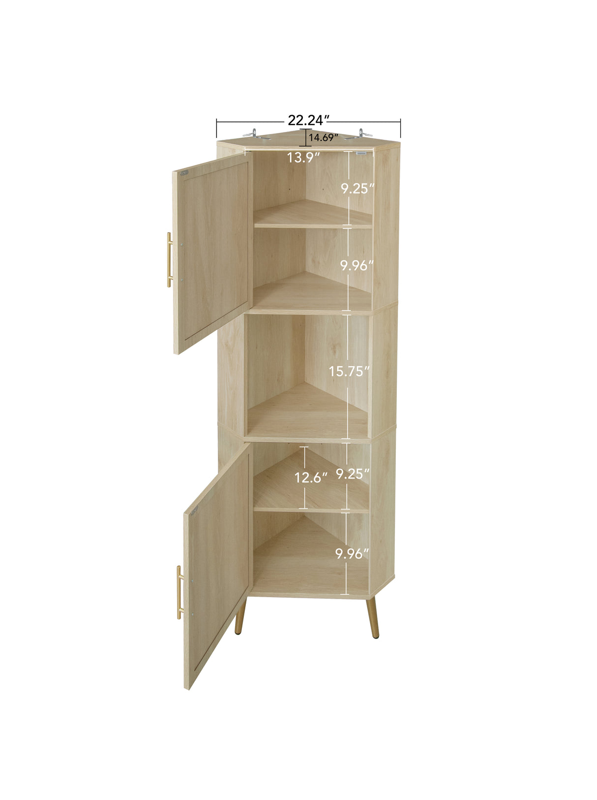 Corner cabinet ,Rattan door,Freestanding Corner Tables For Small Spaces, Corner Shelf Stand For Living Room, Kitchen, Bathroom - V.I.P Digital Presence