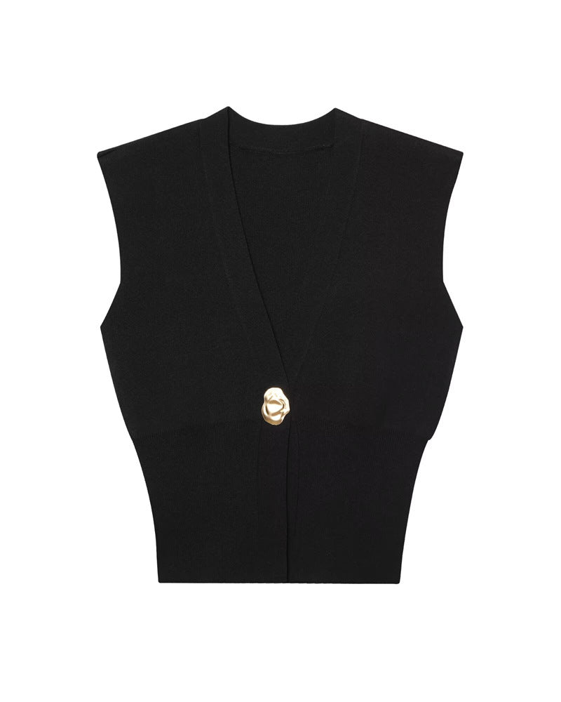 Elegant Casual Commuting Vest V-neck Tank Top for Women withDesign Sense - V.I.P Digital Presence