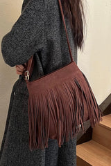 Suede Fringe Shoulder Bag - V.I.P Digital Presence