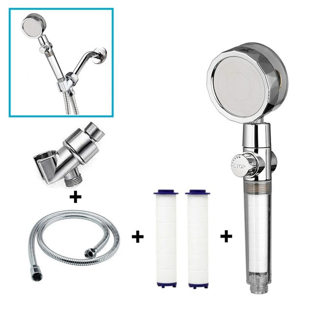 Propeller Shower Turbocharged Shower Head Shower Head Shower One-Button Water-Stop Shower - V.I.P Digital Presence