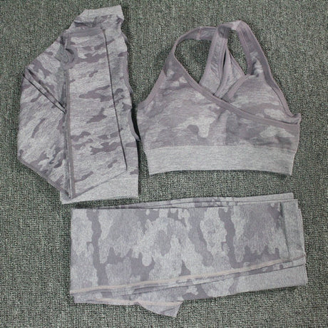 2PCS Camouflage Camo Yoga Set Sports Wear For Women Gym Fitness Clothing Booty Yoga Leggings + Sport Bra GYM Sport Suit Femme - V.I.P Digital Presence