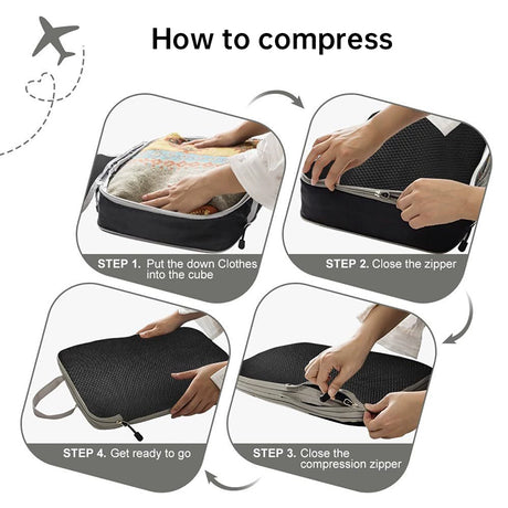 Travel compression packing cubes – ultralight, expandable, for luggage organization - V.I.P Digital Presence