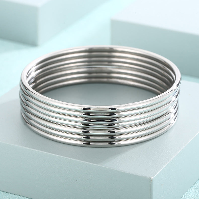 3mm smooth plain circular ring bracelet with multiple layers for wearing wristbands and accessories - V.I.P Digital Presence