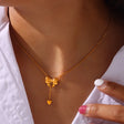 Titanium Steel Gold-Plated Bow Pendant Necklace - V.I.P Digital Presence