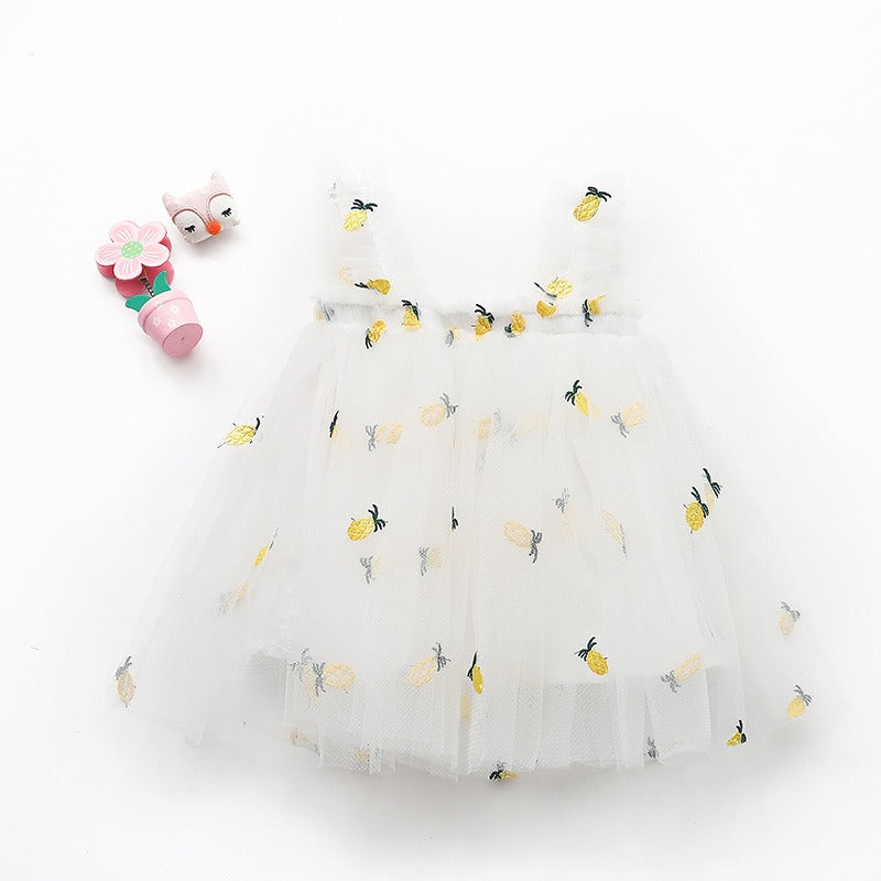 Girl embroidered mesh strapless fluffy princess dress - V.I.P Digital Presence