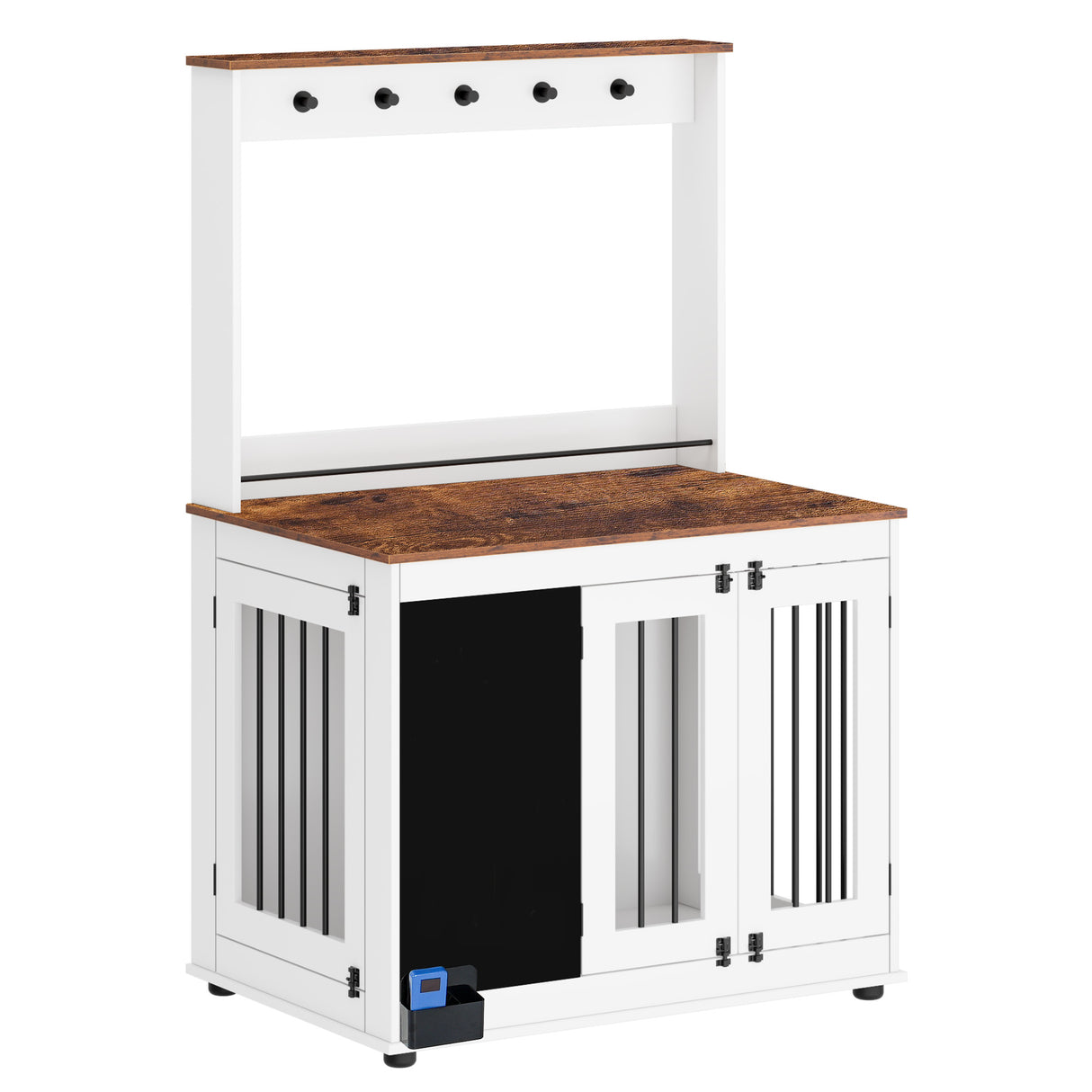 Dog crate,Graffiti dog cage, kennel with double doors, crate interior furniture, heavy wooden dog cage, large dog, white - V.I.P Digital Presence