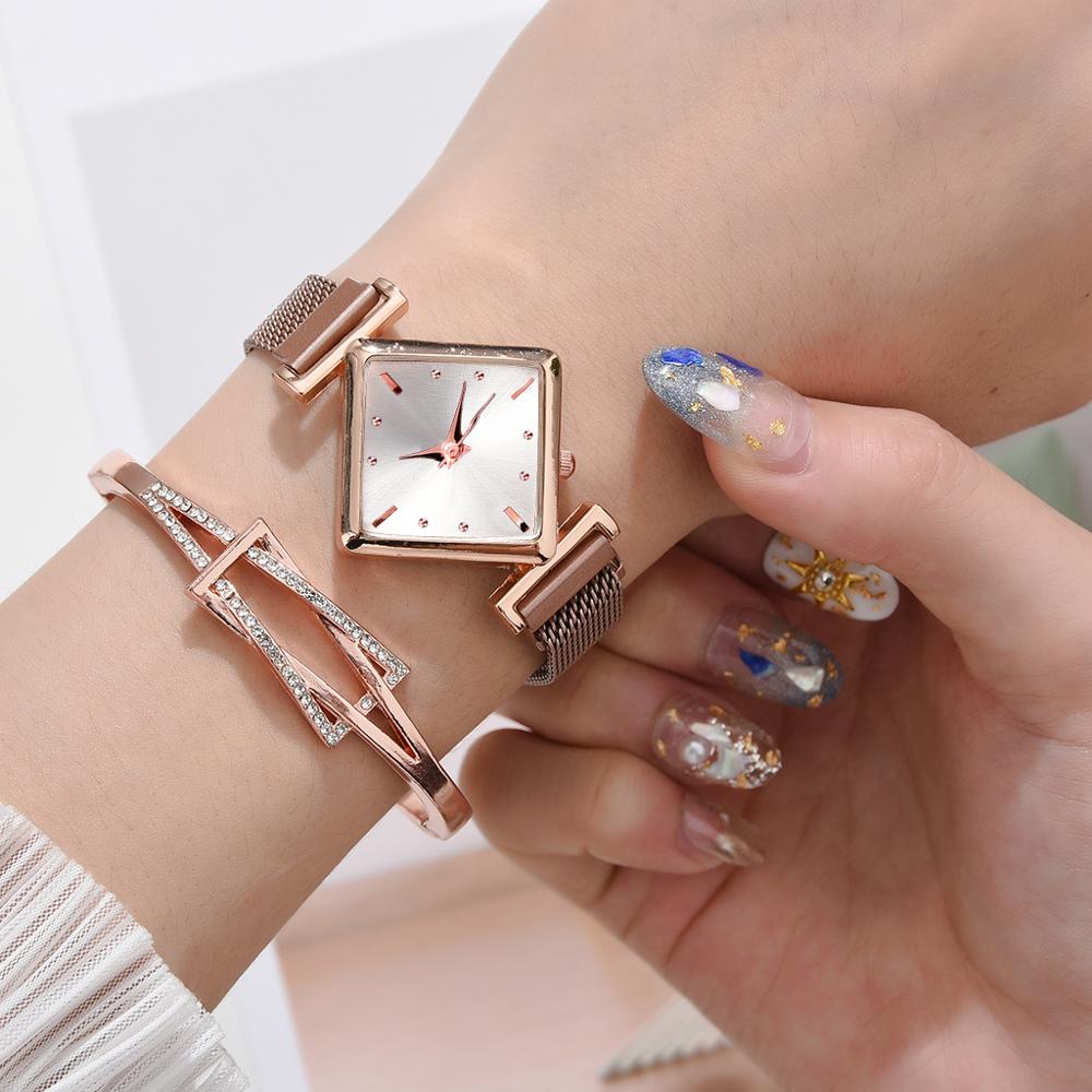 Women Square Watch Luxury Ladies Quartz Magnet Buckle Gradient Color Watches Relogio Feminino For Gift Clock - V.I.P Digital Presence