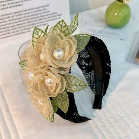 Fashionable handmade fabric exaggerated flower headwear - V.I.P Digital Presence