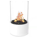 Desktop alcohol fireplace light indoor stainless steel small portable heating stove circular glass bar atmosphere light - V.I.P Digital Presence