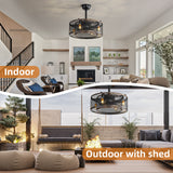 20 inch Caged Ceiling Fan with Lights - V.I.P Digital Presence