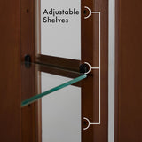 Corner Curio Cabinet with 5 Shelves and Lighting System, Walnut(E26 light bulb not included) - V.I.P Digital Presence