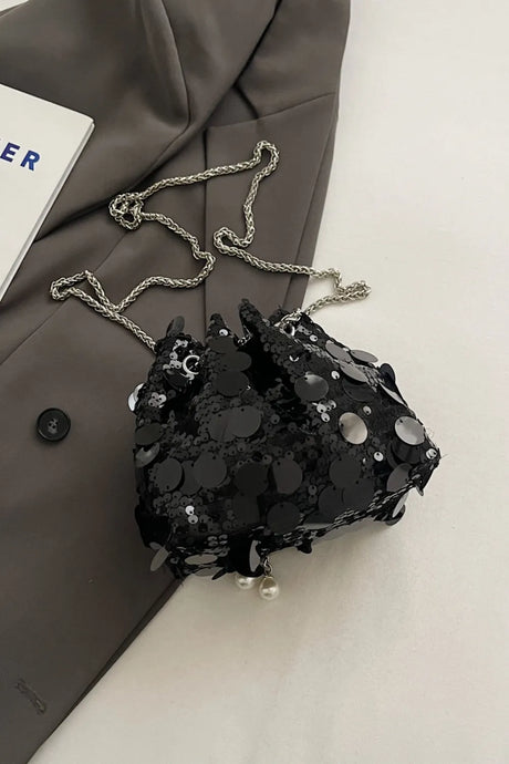 Drawstring Sequin Crossbody Bag - V.I.P Digital Presence