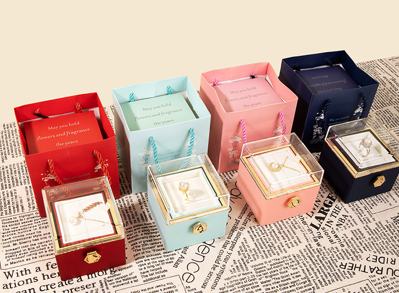360° Flip Rose Gift Box Necklace Ring Gift Box For Women Girlfriend 2024 Hot Best Valentine Mother Day Birthday Gift Decoration - V.I.P Digital Presence