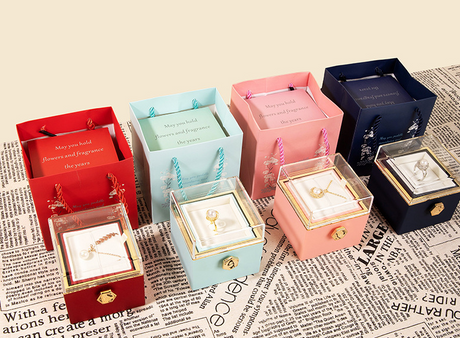 360° Flip Rose Gift Box Necklace Ring Gift Box For Women Girlfriend 2024 Hot Best Valentine Mother Day Birthday Gift Decoration - V.I.P Digital Presence