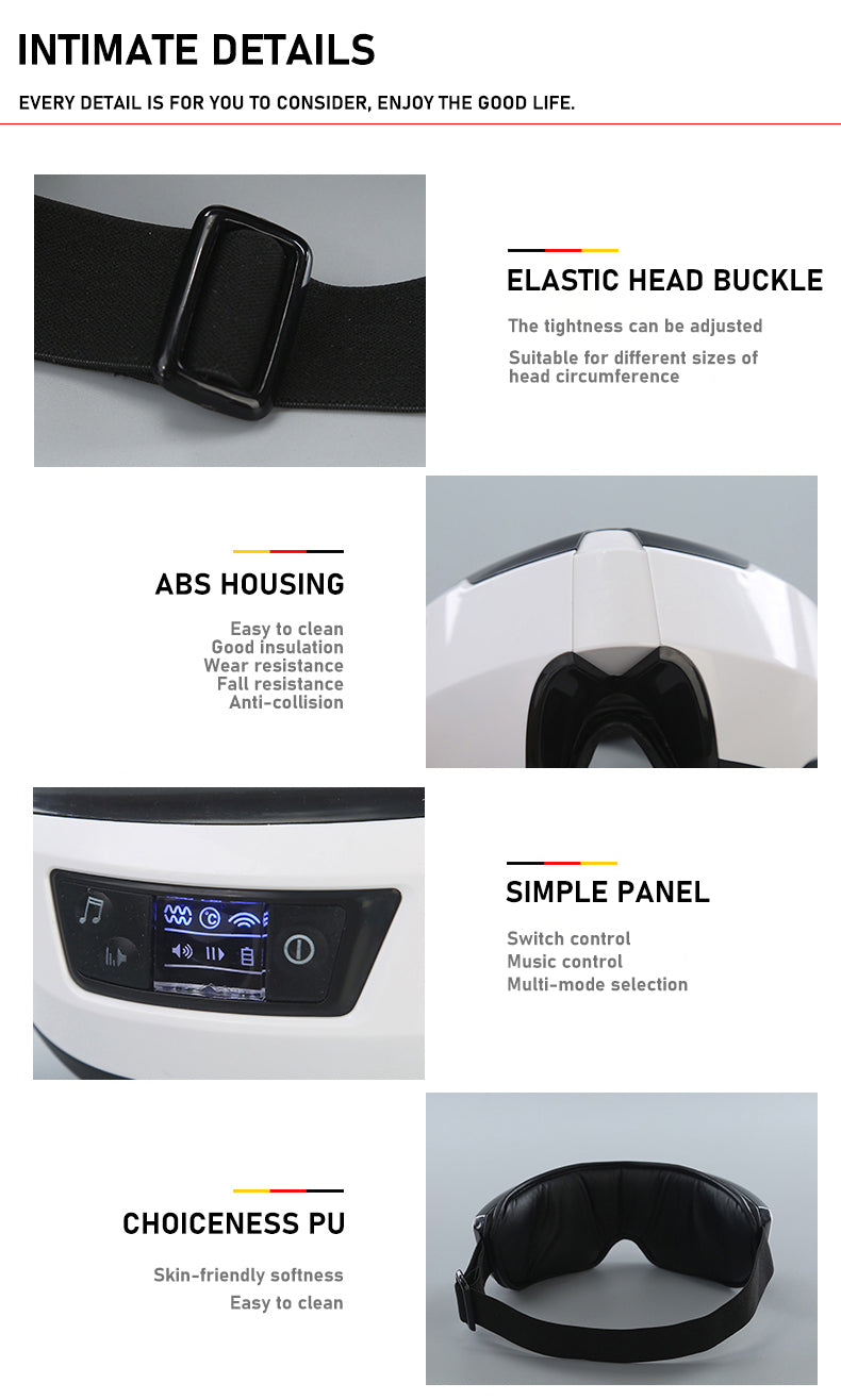 Eye Massager Vibration Therapy Air Pressure Heating Massage Relax Health Care Fatigue Stress Bluetooth Music Improve Vision - V.I.P Digital Presence