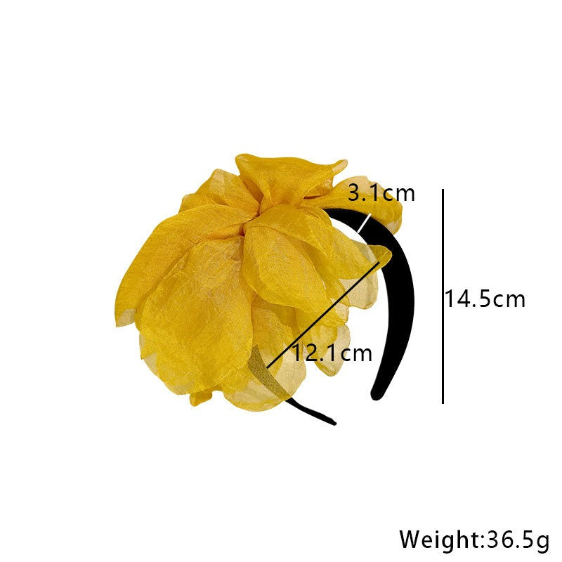 Oversized and exaggerated handmade fabric flower versatile headband - V.I.P Digital Presence