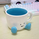 Kawaii hand - pinch feet ceramic coffee cup. High - aesthetic, great for home/dorm. Ideal gift, doubles as mark cup. - V.I.P Digital Presence