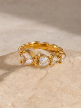 Stainless Steel Heart Rhinestone Ring - V.I.P Digital Presence