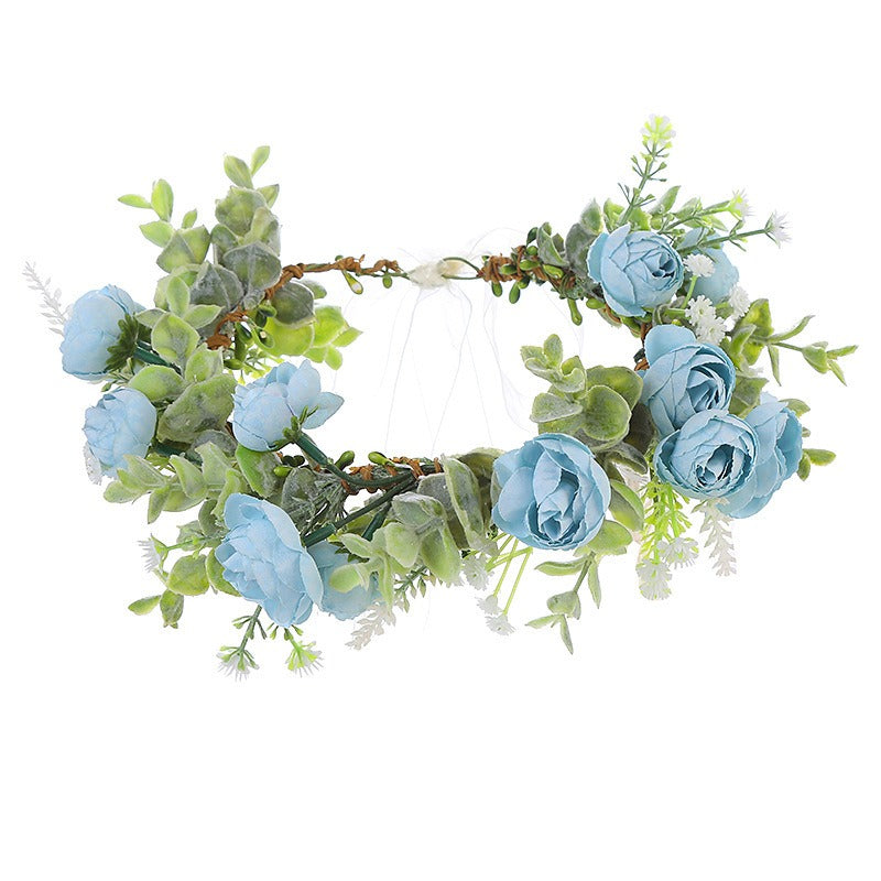 Forest style bride and bridesmaid flower wreath headband seaside vacation wreath headband - V.I.P Digital Presence