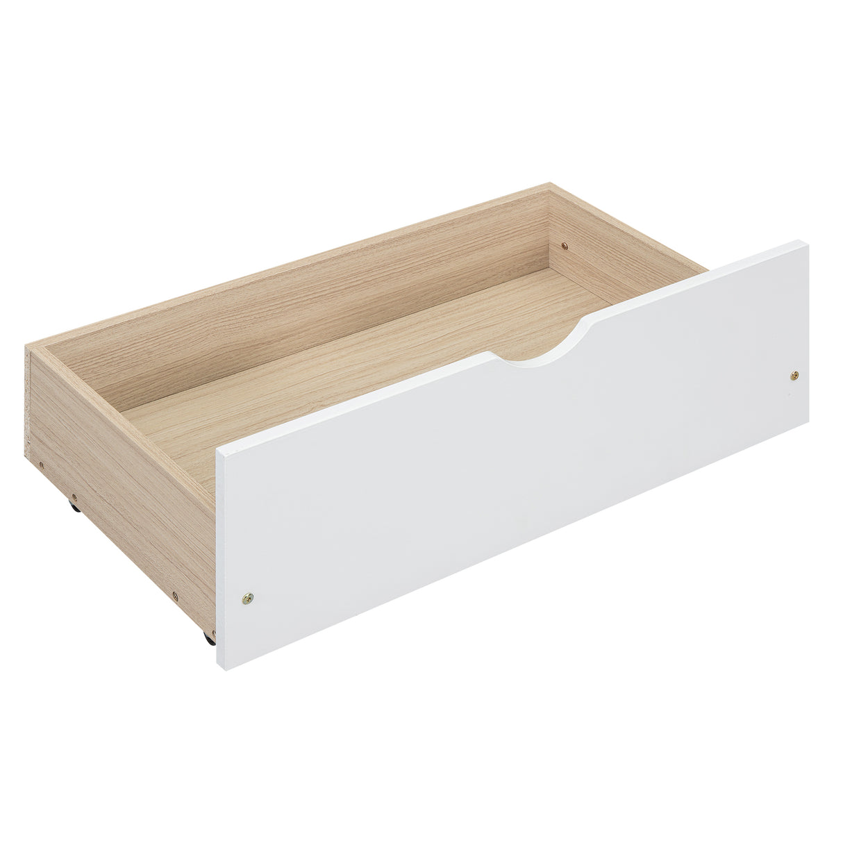 Queen Size Platform Bed with Storage Headboard and 2 Drawers, White - V.I.P Digital Presence