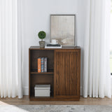 Medieval side panel with 2 sliding doors and solid wood decorative strips, storage cabinet - V.I.P Digital Presence