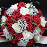 Bride Holding Flowers Romantic Wedding Colorful Bride 's Bouquet Red Pink Blue And Purple Bridal - V.I.P Digital Presence