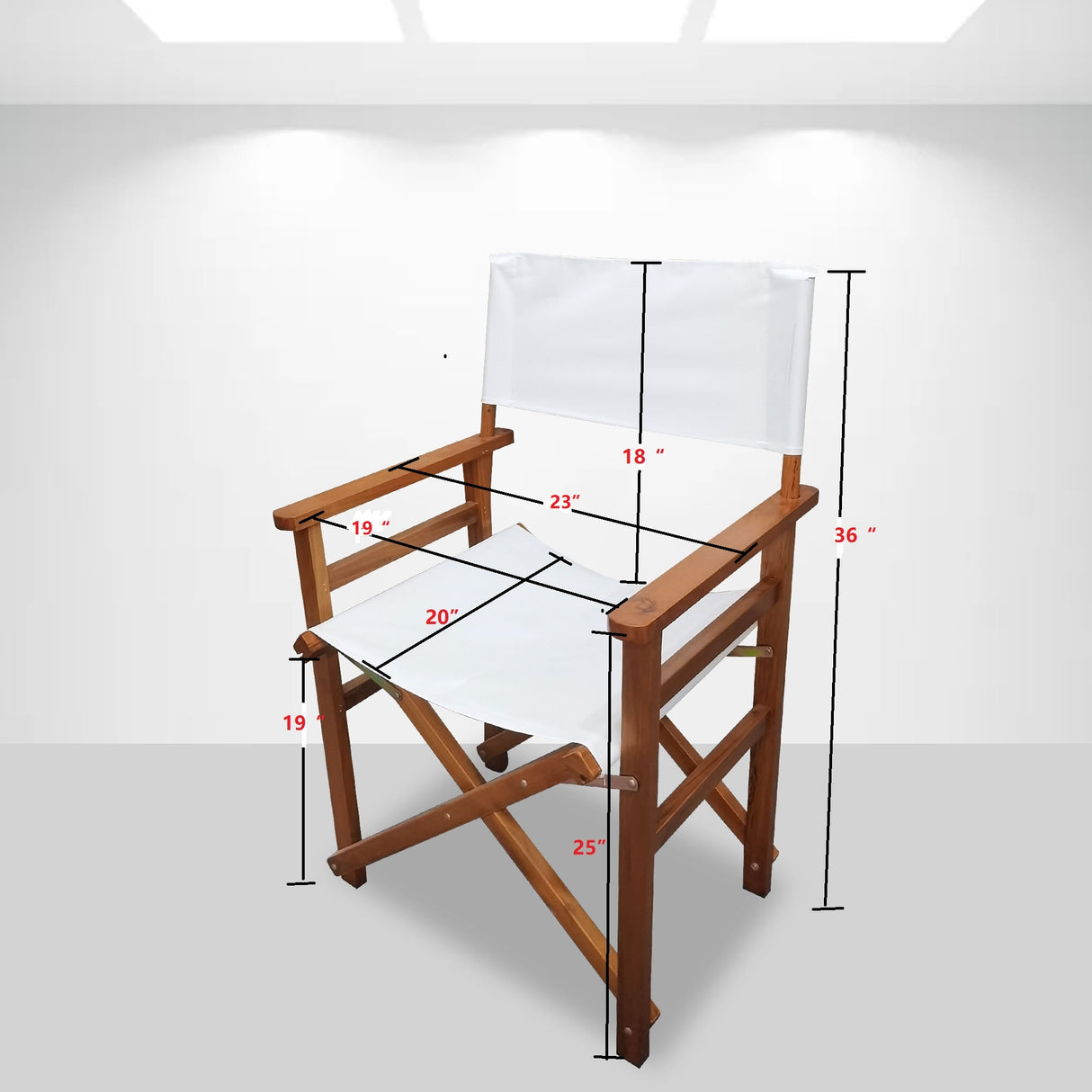Folding Chair Wooden Director Chair Canvas Folding Chair Folding Chair 2pcs/set populus + Canvas (Color : White) - V.I.P Digital Presence