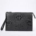 A4 Men's Genuine Leather Underarm Bag Zipper Cowhide Crocodile Pattern Men's Mobile Phone Bag - V.I.P Digital Presence