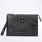 A4 Men's Genuine Leather Underarm Bag Zipper Cowhide Crocodile Pattern Men's Mobile Phone Bag - V.I.P Digital Presence