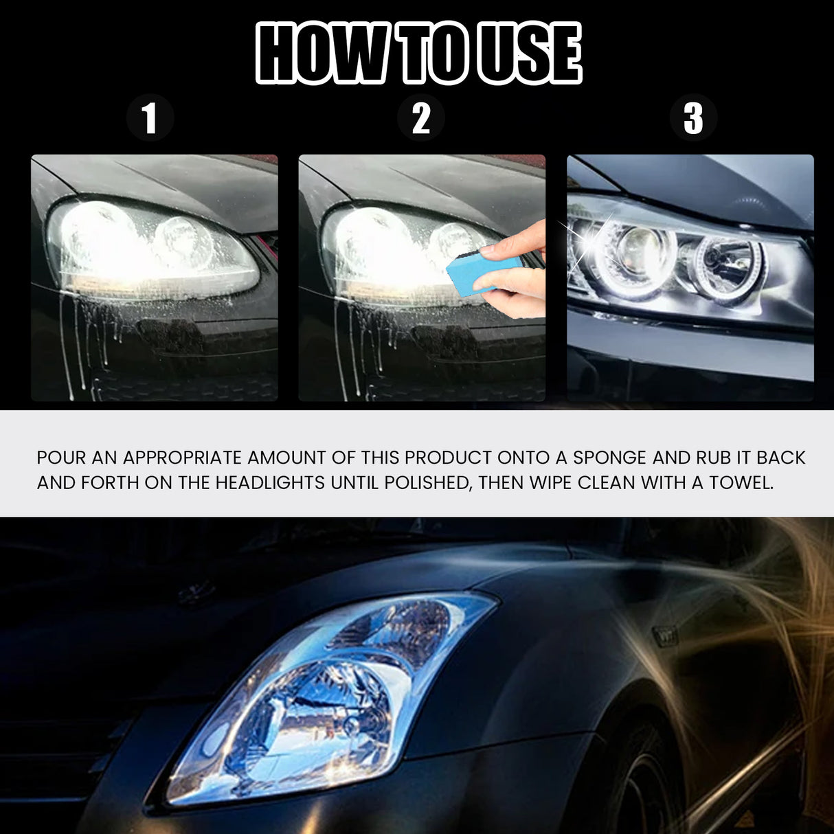 Headlight Restorer, Car Headlight Scratch Repair Refurbishment Maintenance Brightening Coating Polishing Fluid - V.I.P Digital Presence