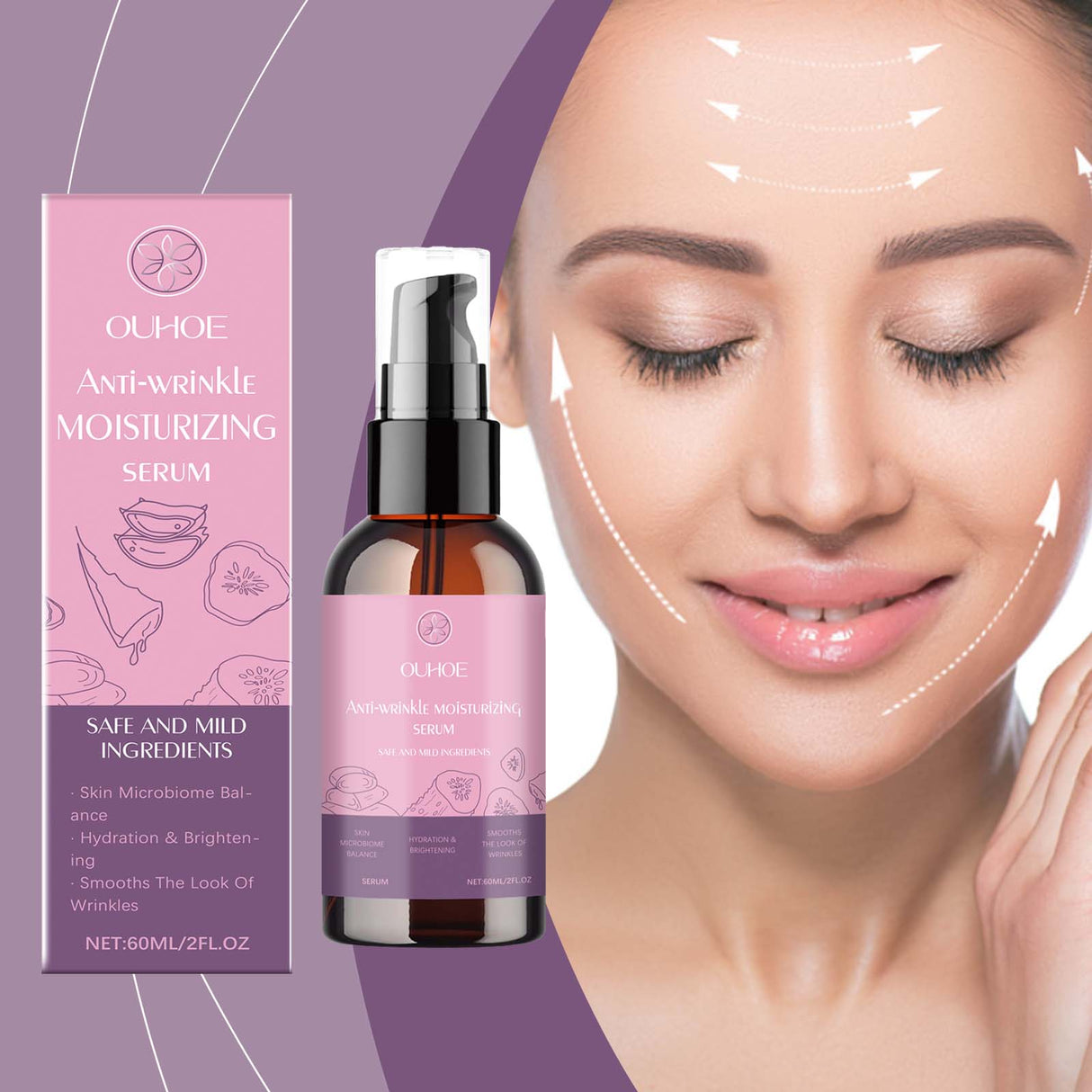 Esencia hidratante con ácido hialurónico y vitamina que hidrata la piel del rostro.