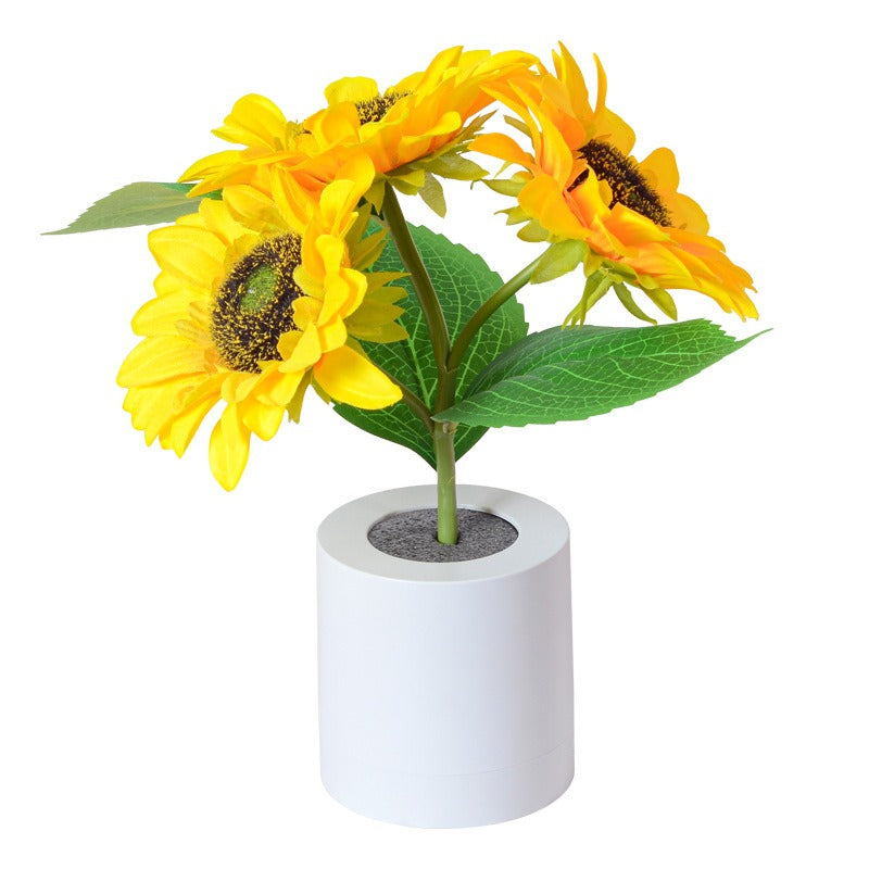 Rechargeable Sunflower LED Simulation Night Light Room Bedhead Decoration Atmosphere Light Birthday Gift for Girls - V.I.P Digital Presence