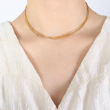 18K Gold-Plated Multi-Layer Clavicle Chain Necklace - V.I.P Digital Presence