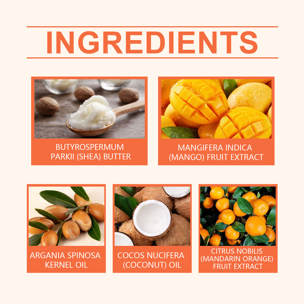 Crema hidratante de mantequilla cítrica de mango que hidrata y nutre la piel seca.