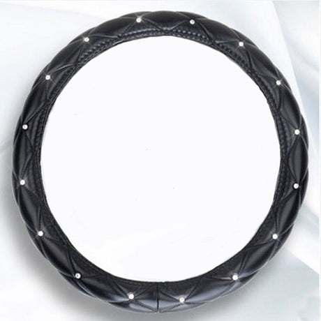 Leather Steering Wheel Covers Crystal Studded Rhinestone Car Steering-Wheel Cover Cases Pink Car Interior Accessories For Girls - V.I.P Digital Presence