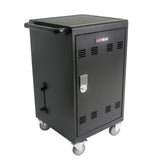 Mobile Charging Cart and Cabinet for Tablets Laptops 30-Device With Combination Lock--Black - V.I.P Digital Presence