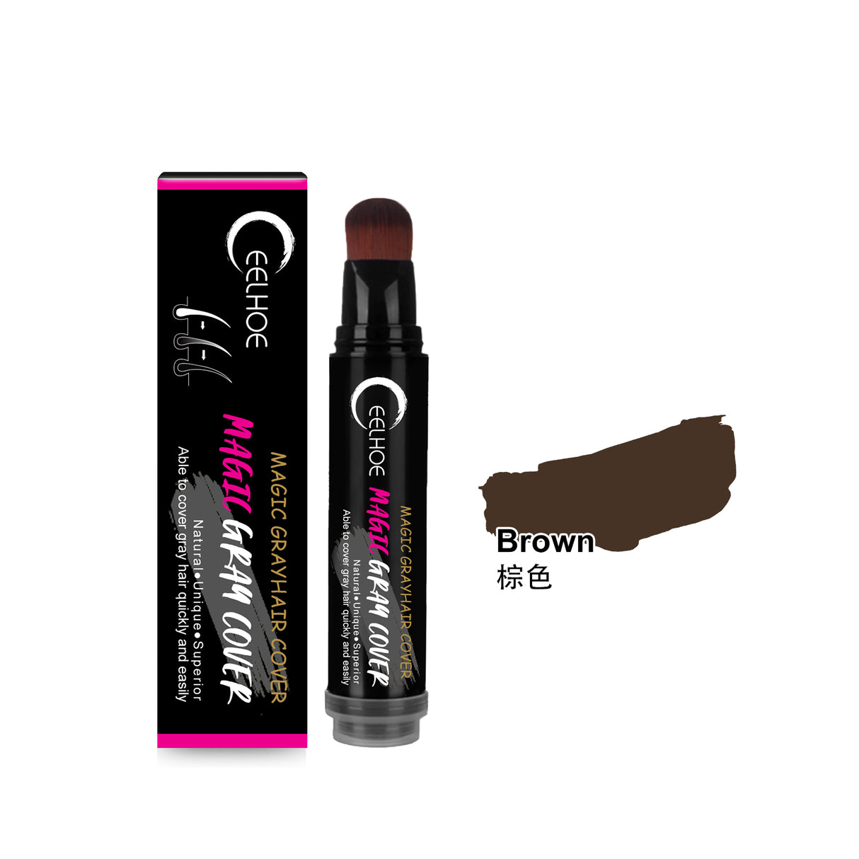 Disposable Plant Hair Stick, Hair Without Damage Repair Color Black Brown Quick White Hair Cover Stick - V.I.P Digital Presence