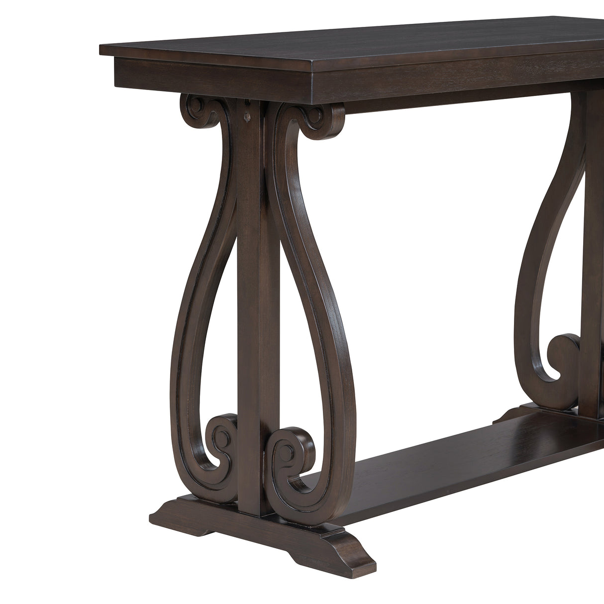 48-Inch Rustic Vintage Console Table --- Farmhouse Style Entryway Table with Open Shelf and Sturdy Construction  (Espresso) - V.I.P Digital Presence