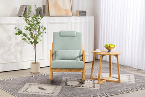 Rocking Chair Upholstered Fabric Rocking Armchair Indoor with High Backrest Glider Chairs and Lumbar Pillow for Living Room - V.I.P Digital Presence