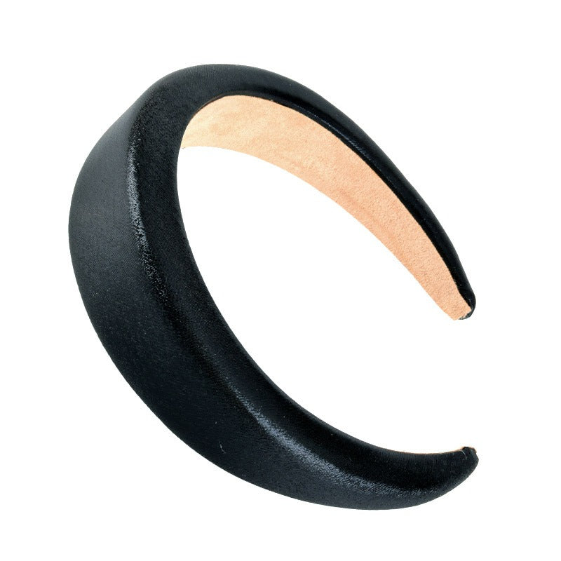 Bright Sponge Hair Hoop Wide Edge Thick Colored Shiny Silk Fabric Hair Accessories - V.I.P Digital Presence