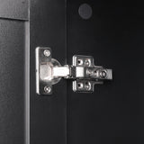Bathroom storage cabinet, 4-door independent cabinet, adjustable shelf, open multi-layer shelf, black - V.I.P Digital Presence