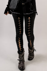 Black Grommet Lace Up Front Leggings - V.I.P Digital Presence