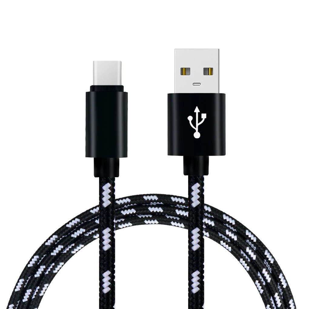 1M Grid Braided Cotton Fast USB Type C USB Data Charger Charging Cable - V.I.P Digital Presence